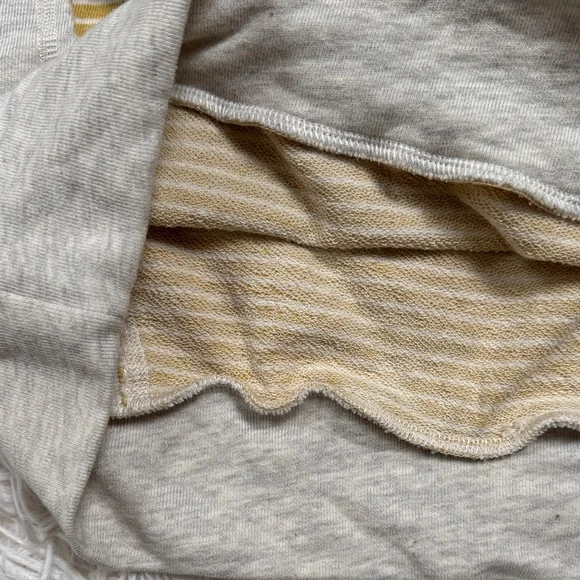 🎉HP🎉 Hem & Thread Striped Terry Hoodie 💗 Mustard Sage Green & Gray - Picture 13 of 16